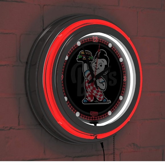 Bobs big boy restraunt neon clock. - Picture 2 of 9